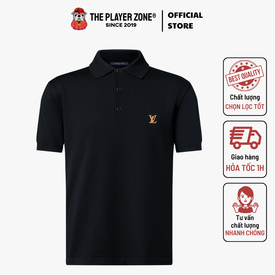 Áo Polo Short-Sleeved With Signature - Đen