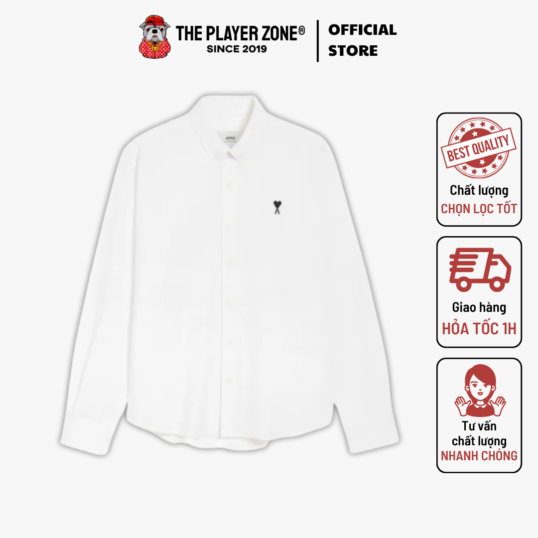 Áo sơ mi AMI Paris Poplin Shirt - Trắng
