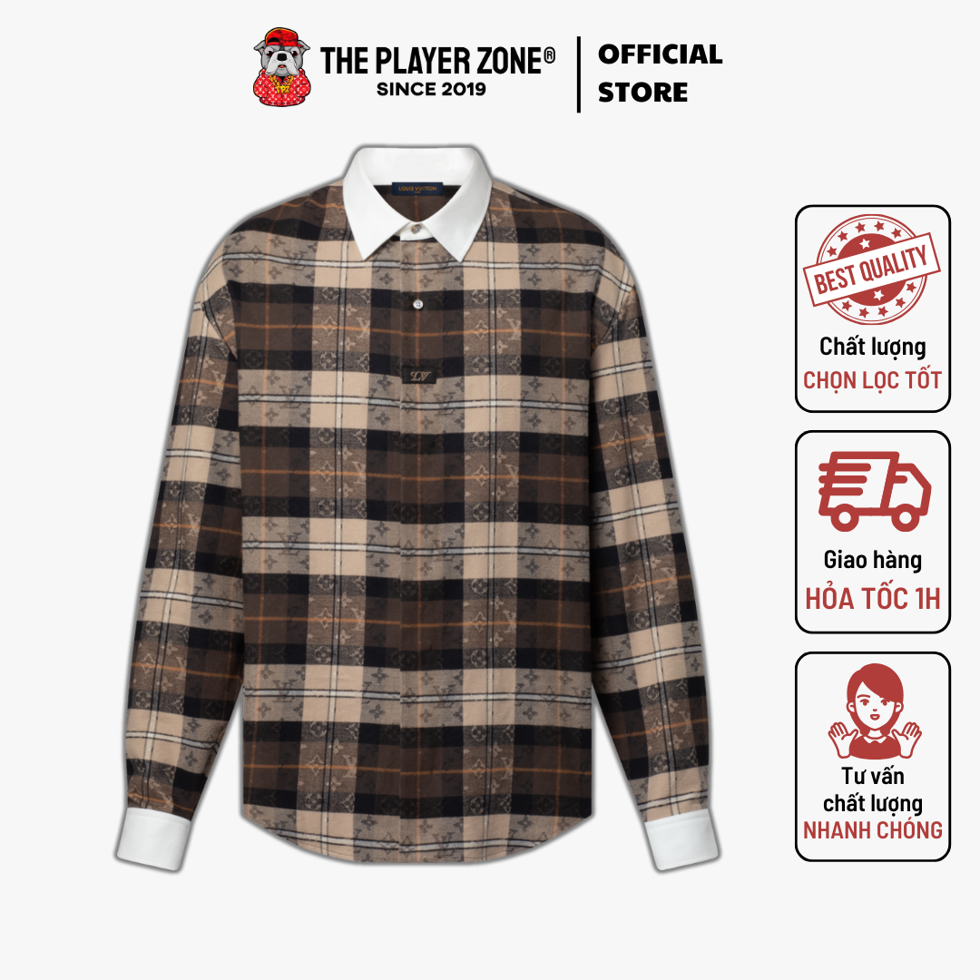 Áo sơ mi LV Louis Vuitton Monogram Flannel Long-Sleeved