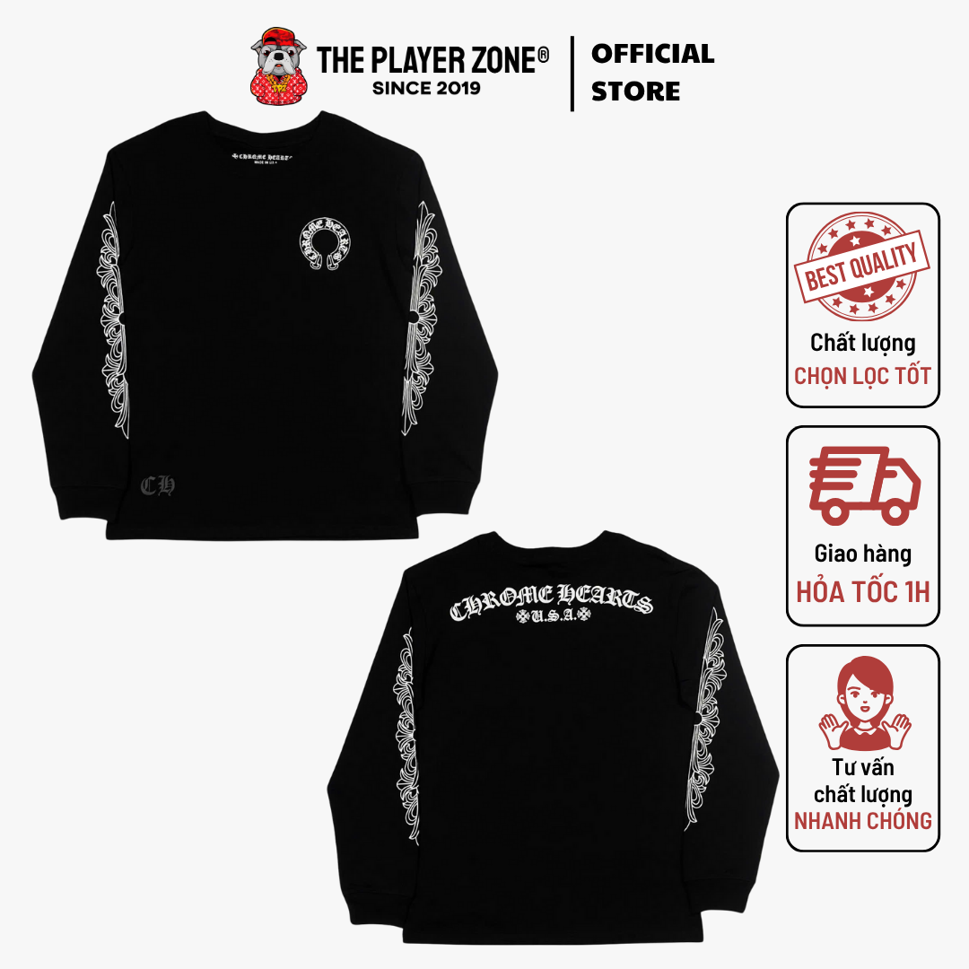 Áo Sweater Chrome Hearts Long Sleeve T-Shirt - Đen