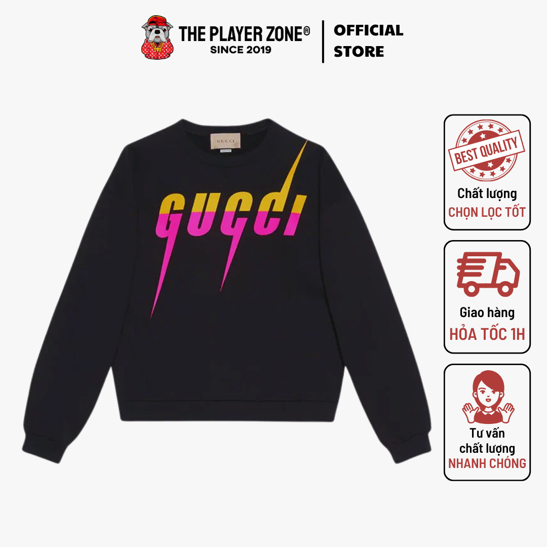 Áo Sweater Gucci Blade Logo Crew Sweat in Black – DPUS Designer Outlet - Đen