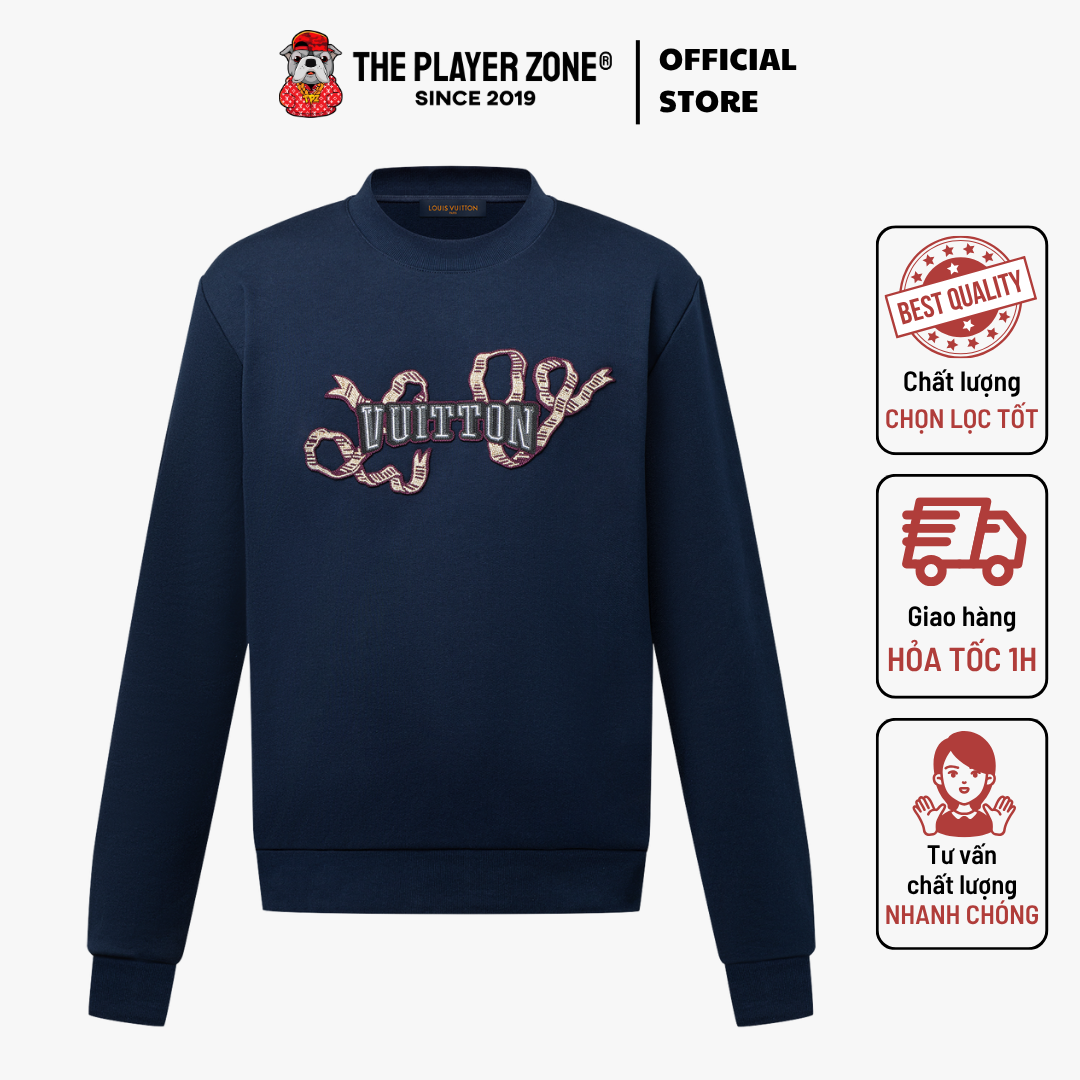 Áo Sweater LV Louis Vuitton Embroidered Cotton Crewneck