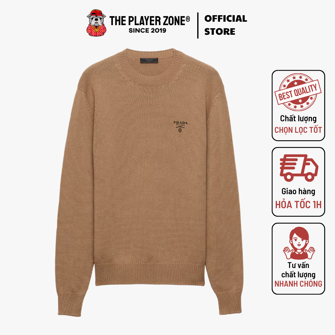 Áo sweater Prada Camel Brown Cashmere - Brown
