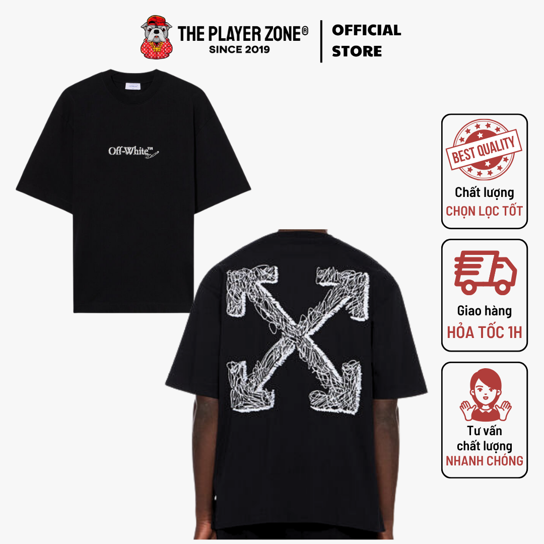 Áo Thun Black Scribble Arrow Skate T-shirt - Đen