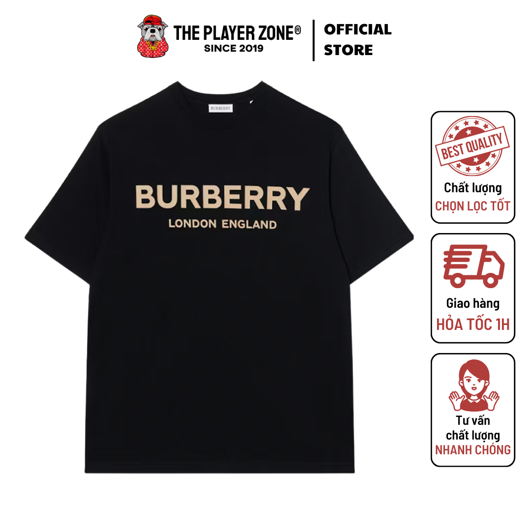 Áo Thun Burberry London Embroidered Logo - Đen
