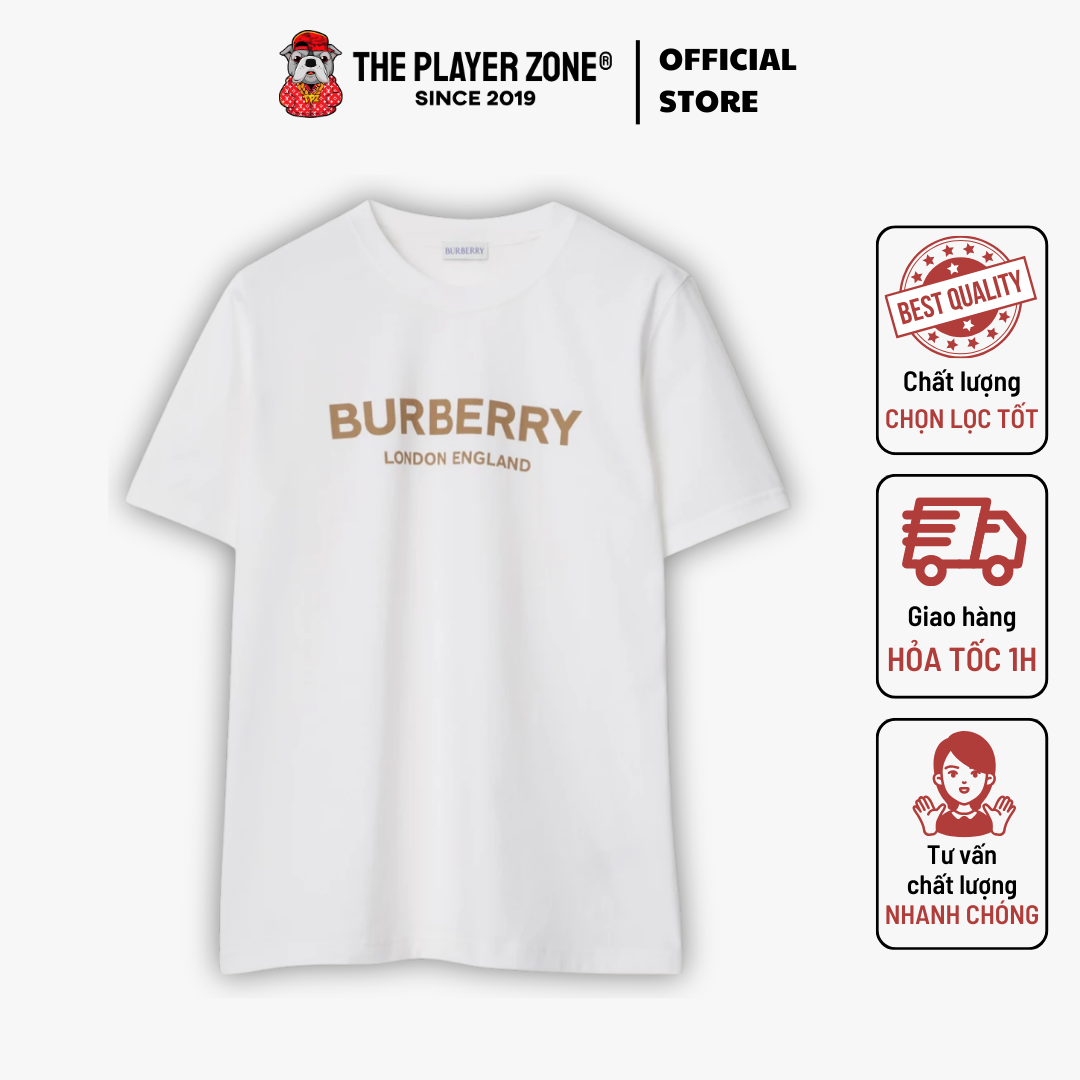 Áo Thun Burberry London Embroidered Logo - Trắng