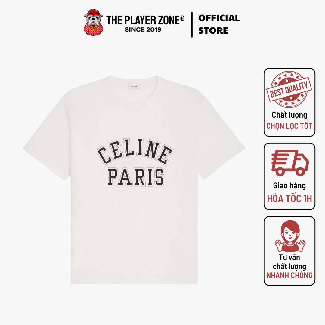 Áo Thun Celine Loose T-Shirt In Cotton Jersey - Trắng