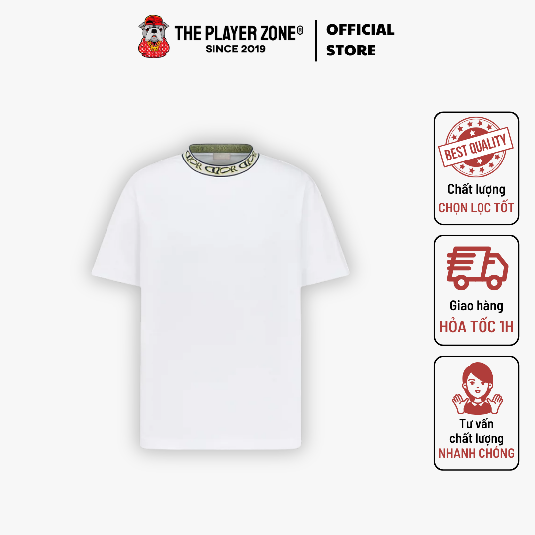 Áo Thun Dior And Lewis Hamilton T-Shirt, Relaxed Fit - White Cotton Jersey