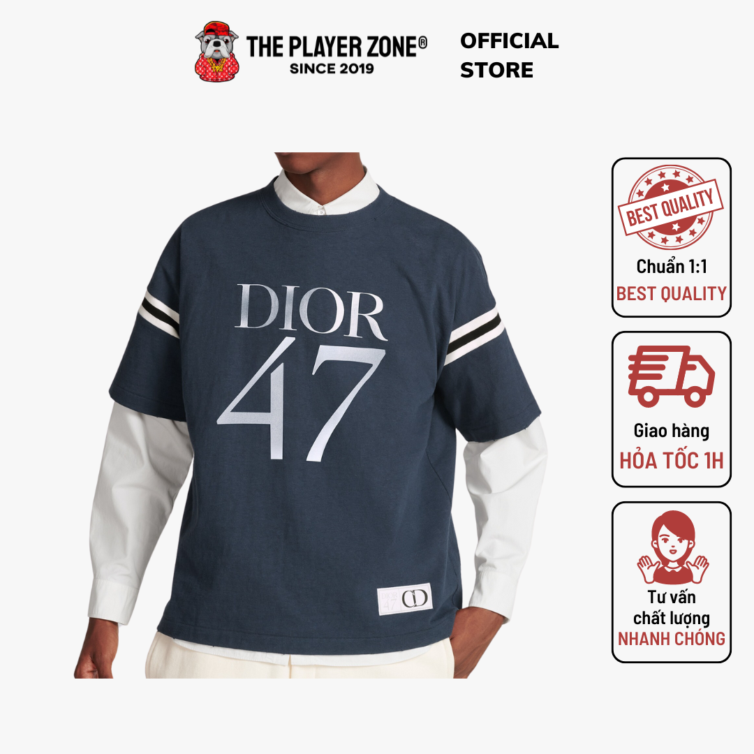 Áo thun Dior Cotton Logo 47 - Navy