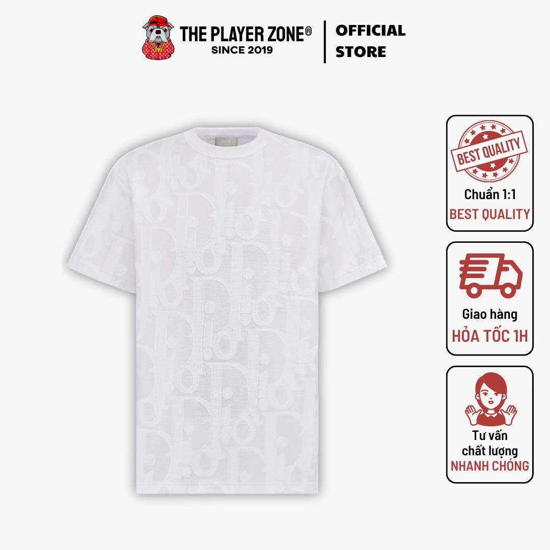 Áo Thun Dior Oblique Jersey T-Shirt Relaxed Fit - White
