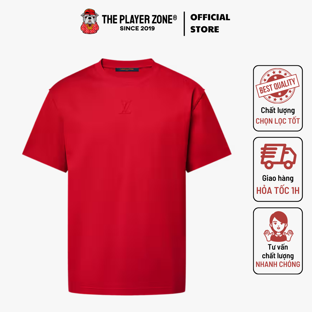 Áo Thun Embossed LV T-Shirt - Red