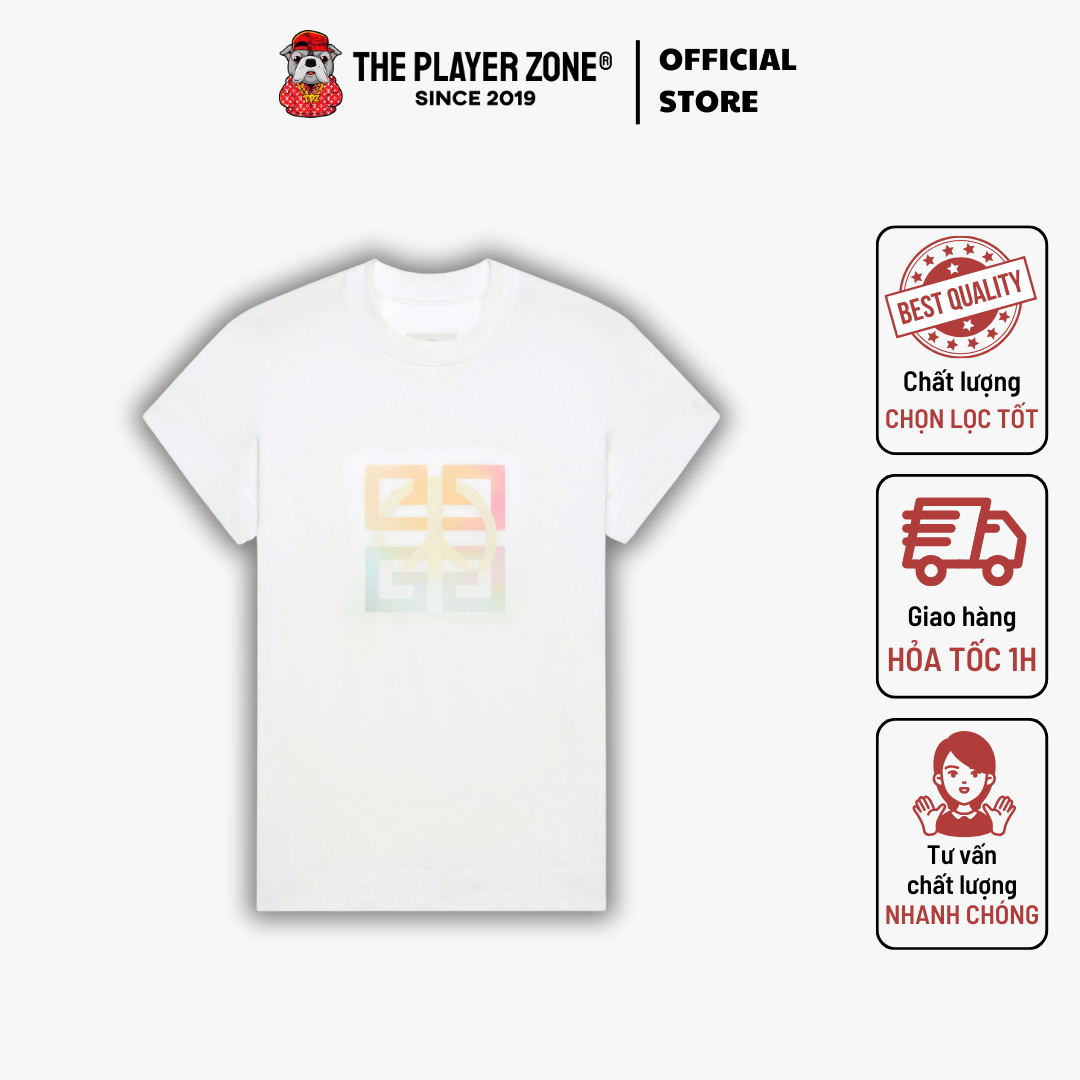 Áo thun Givenchy o1w1db10325 Fitted Short Sleeve T-Shirt in White