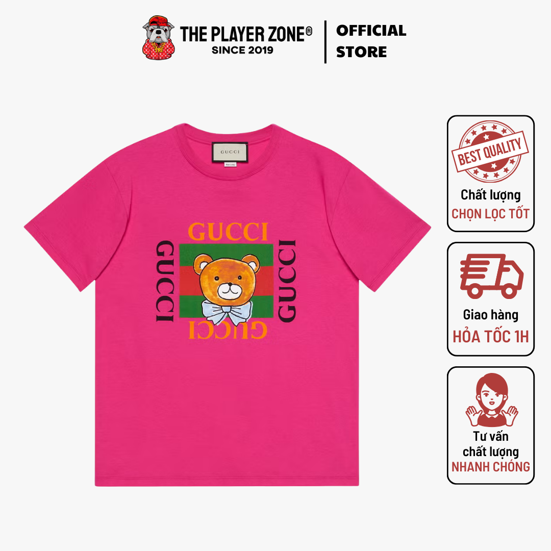 Áo Thun Gucci x Kai Teddy Bear - Hồng