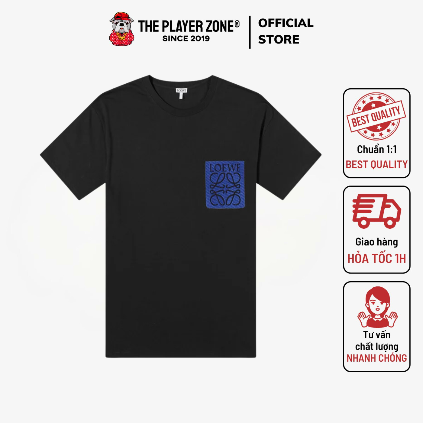 Áo Thun Loewe Anagram Big Logo Tee Black Blue - Đen