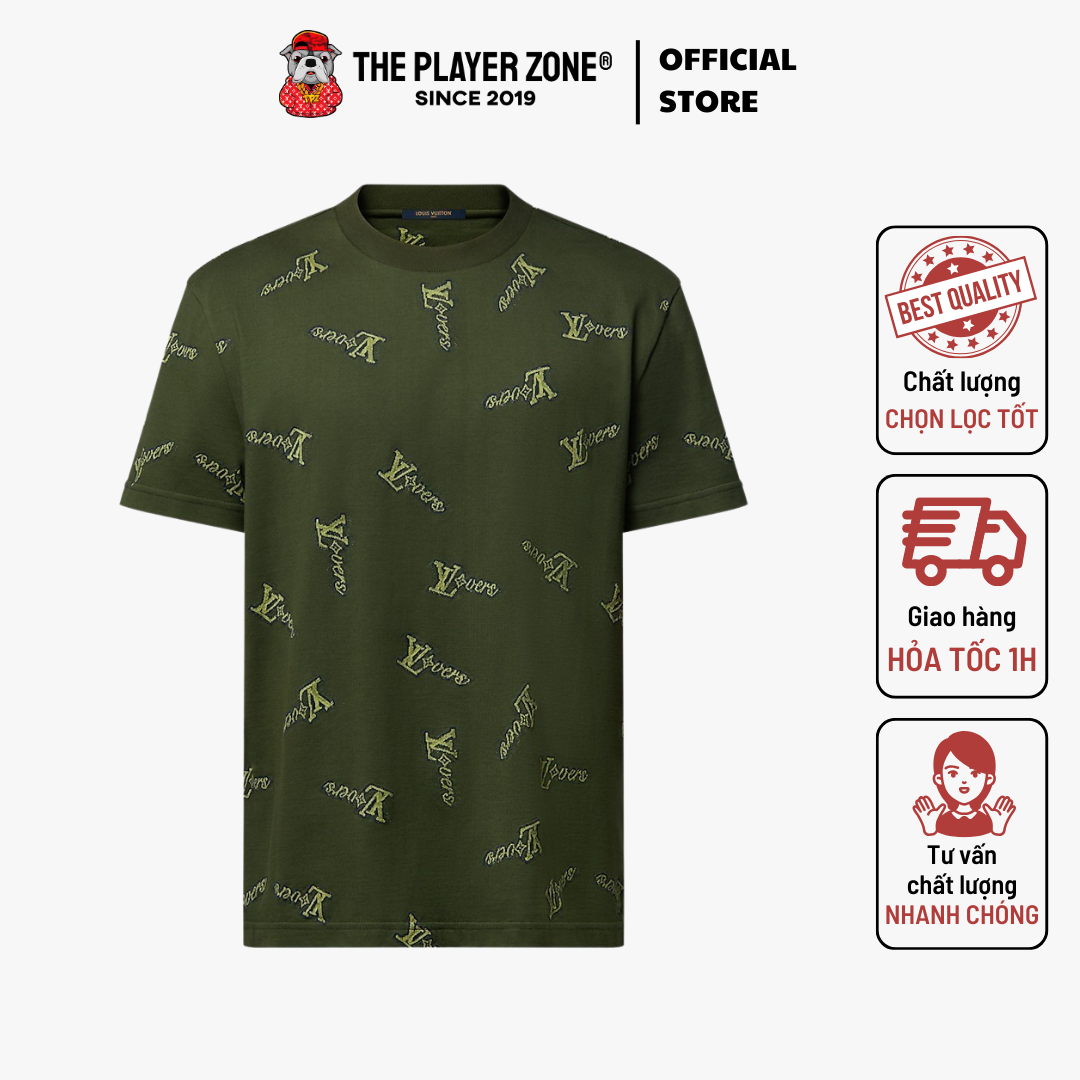 Áo Thun Louis Vuitton LV Jacquard Cotton T-Shirt - Green