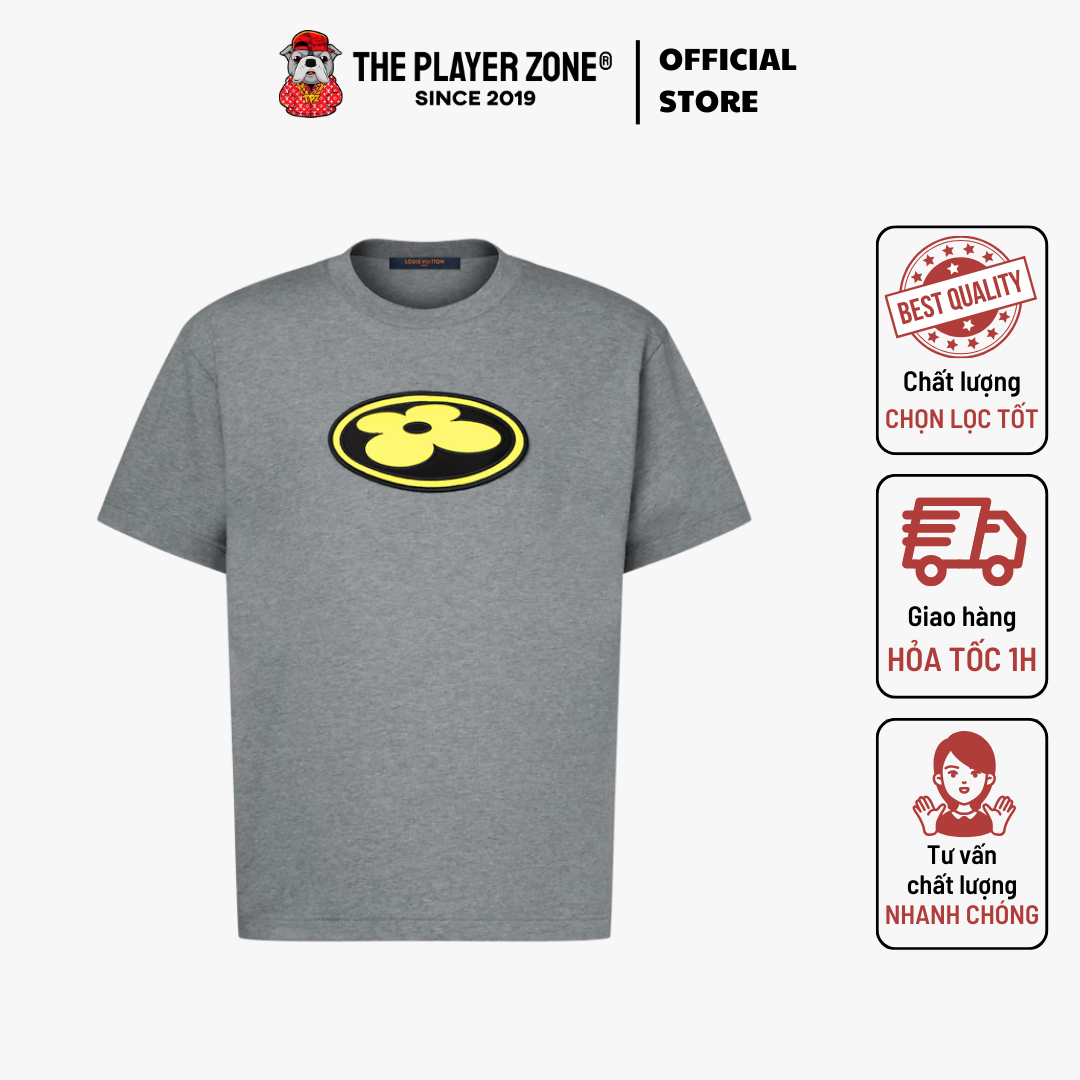 Áo Thun LV Graphic Patch T-Shirt - Xám