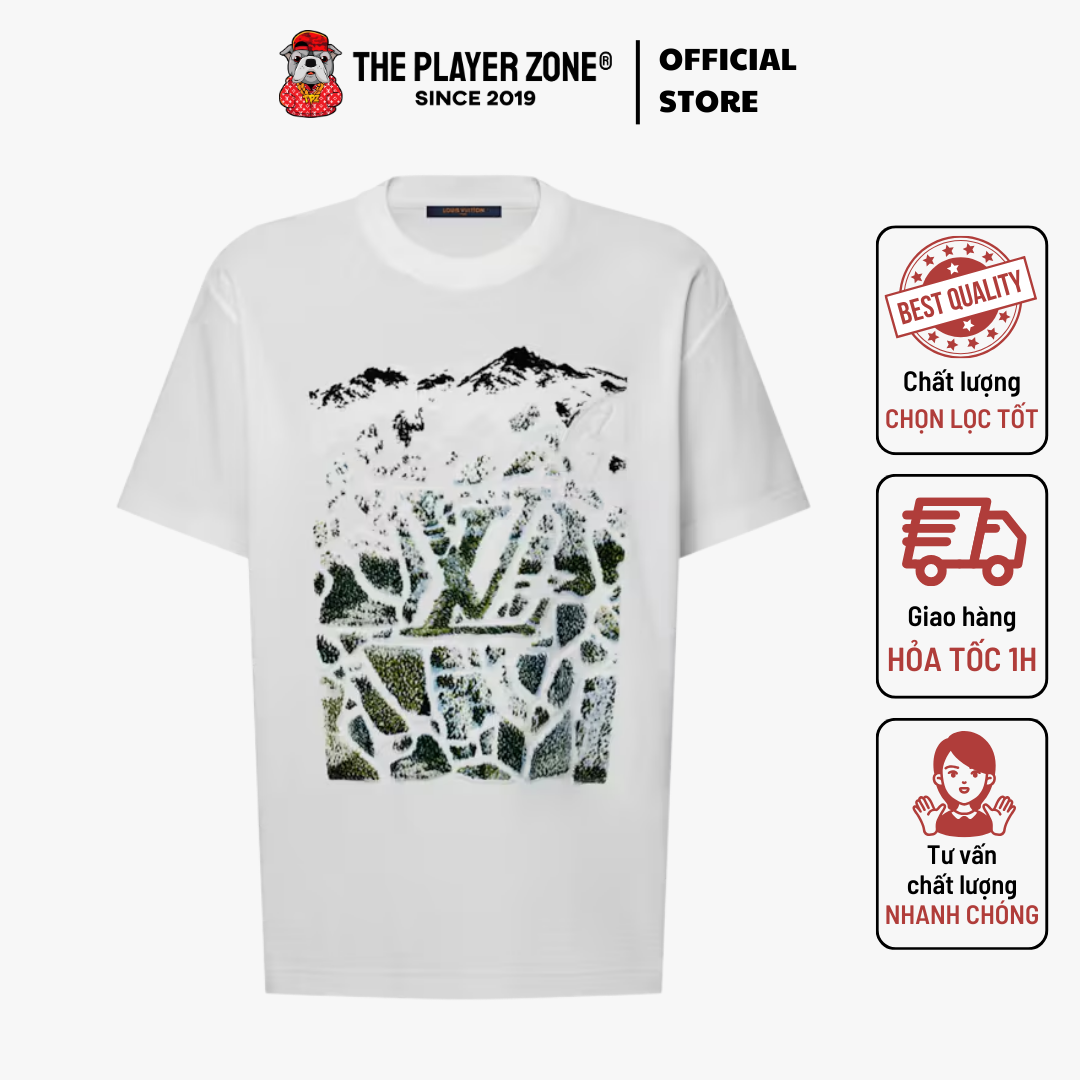 Áo Thun LV Louis Vuitton Velvet Jacquard Short-Sleeved - Trắng