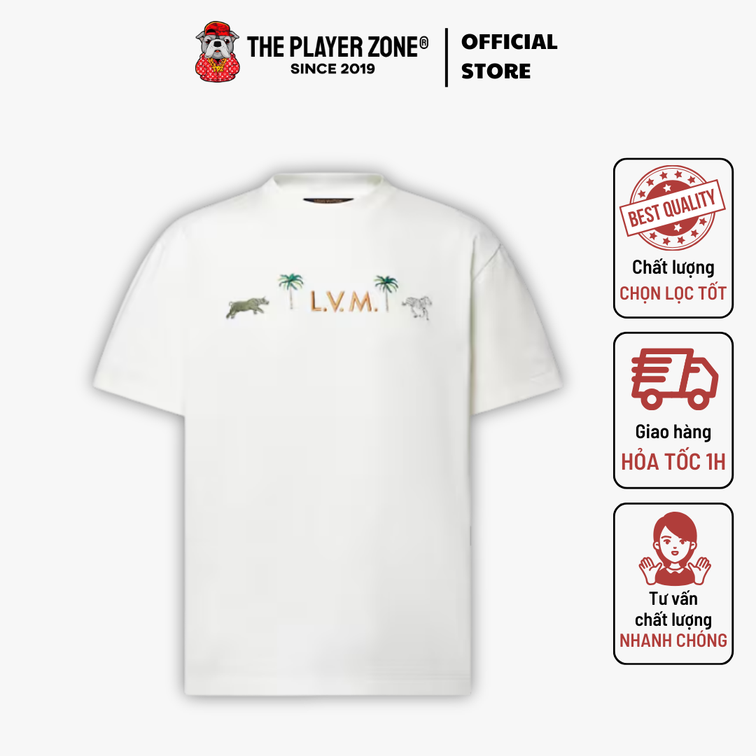 Áo thun LV x The Darjeeling Limited Embroidered - Trắng