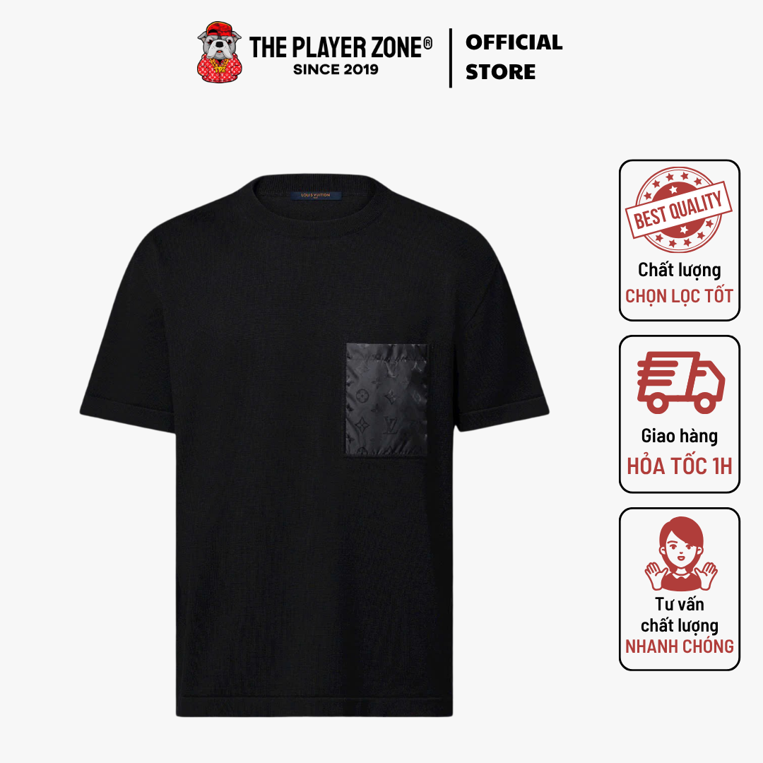 Áo Thun Monogram Nylon Details - đen