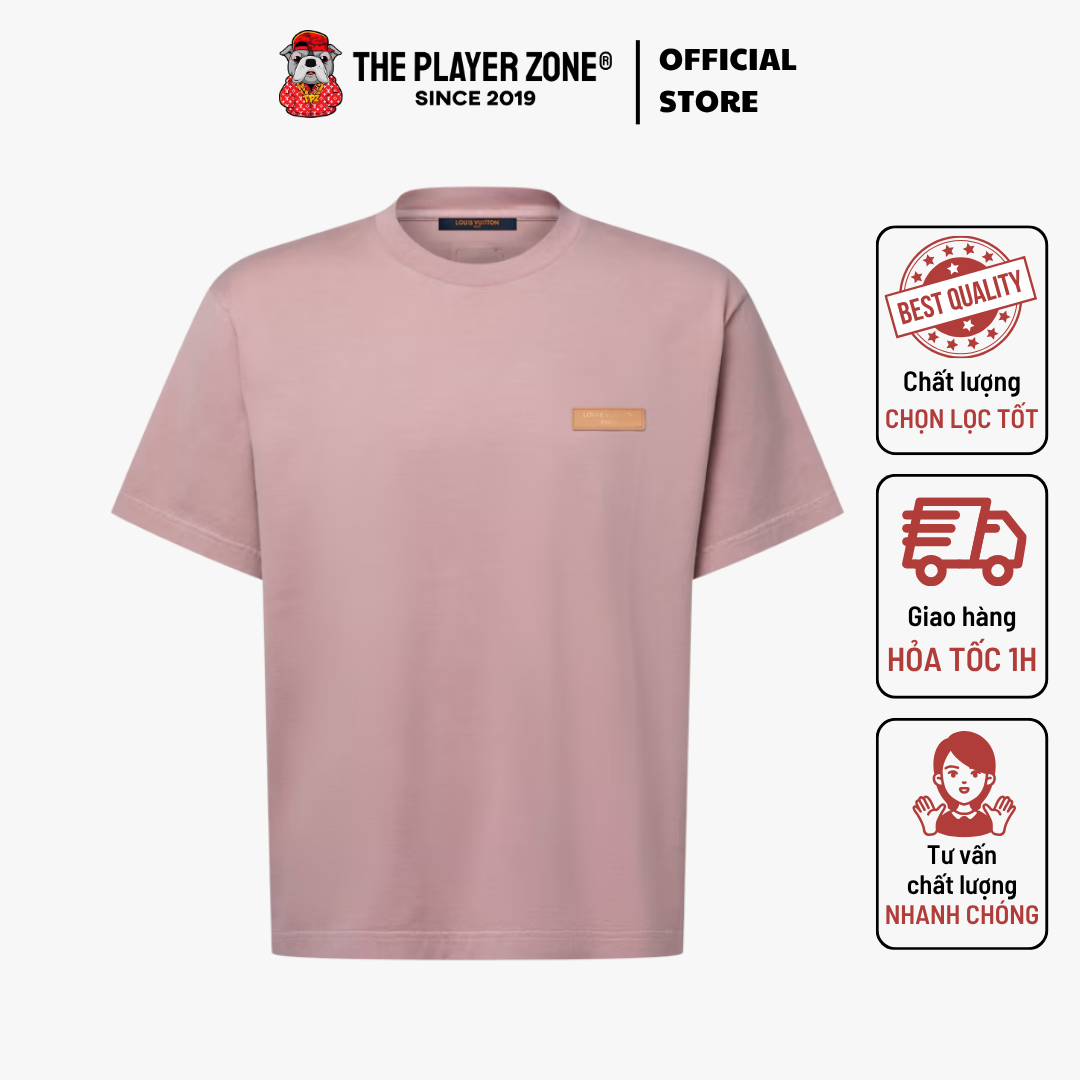 Áo Thun Vintage-Dyed Effect T-Shirt- Hồng