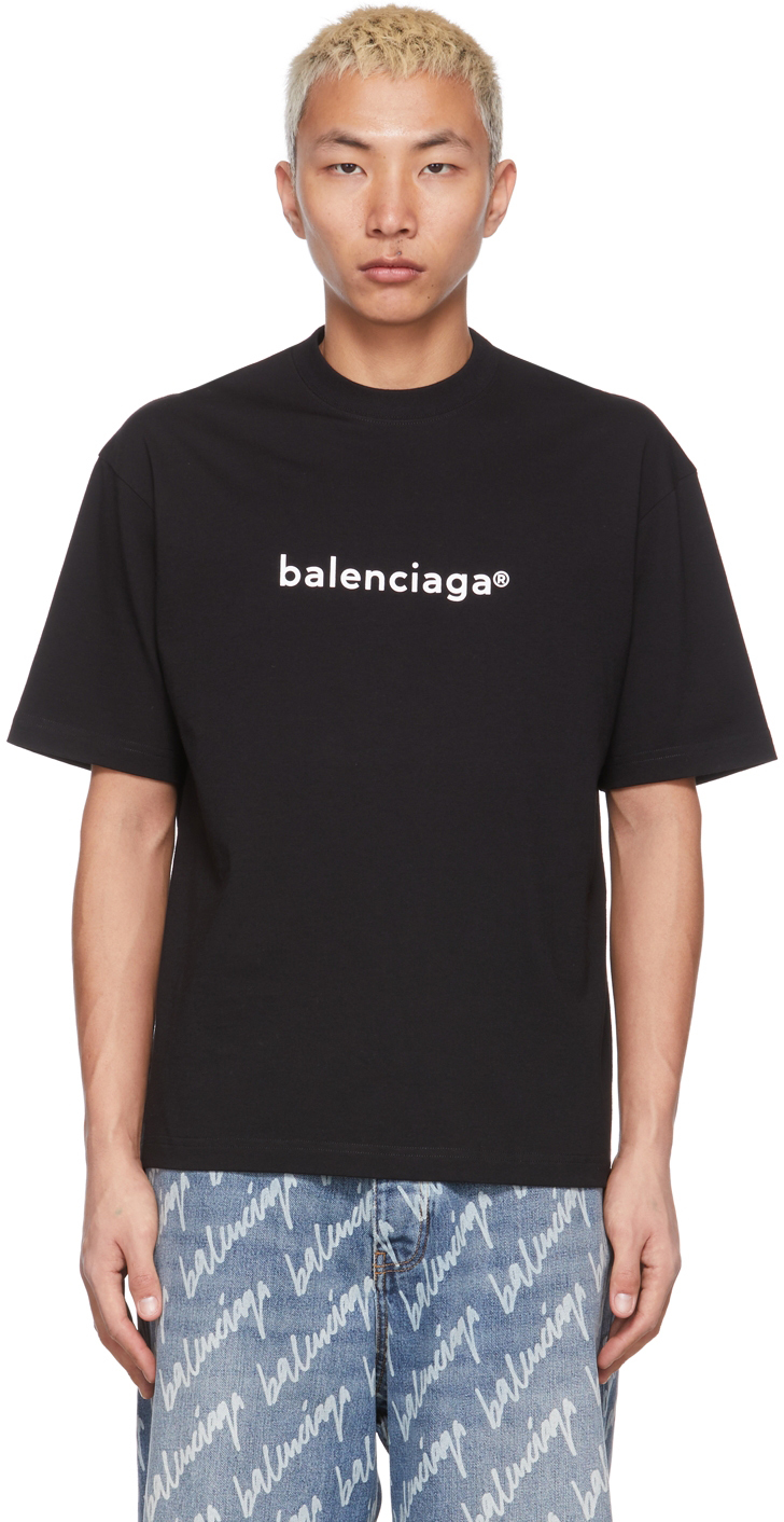 Mens Maison Balenciaga Tshirt Medium Fit in Black  Balenciaga US