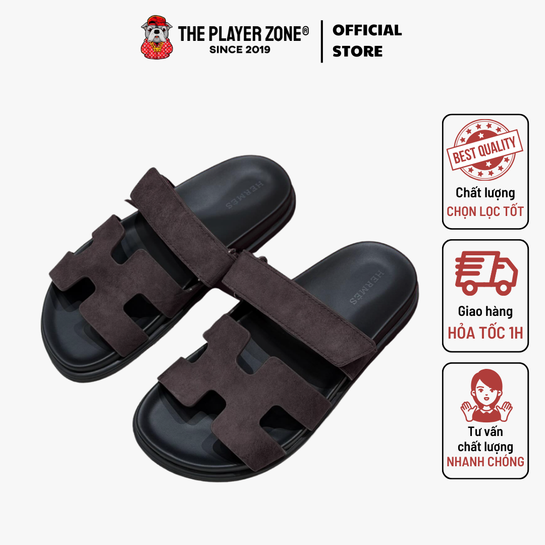Dép Hermes Chypre Suede Sandals Marron Ebene (da lộn) - Nâu
