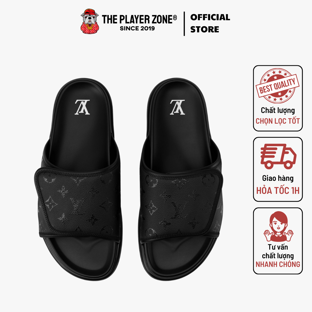 Dép LV Louis Vuitton Miami Mules - Đen