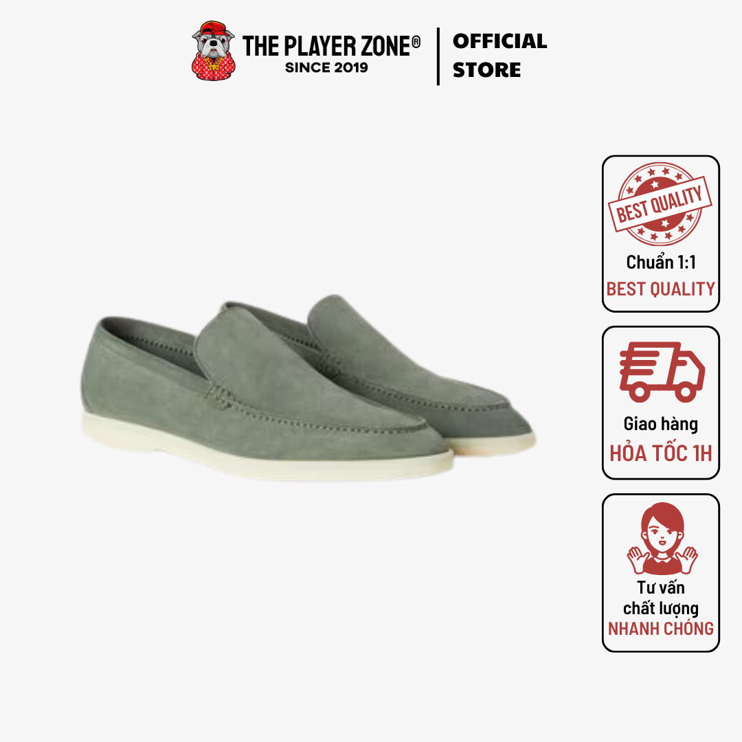 Giày Loro Piana Summer Walk Loafer Suede - Frozen Fir