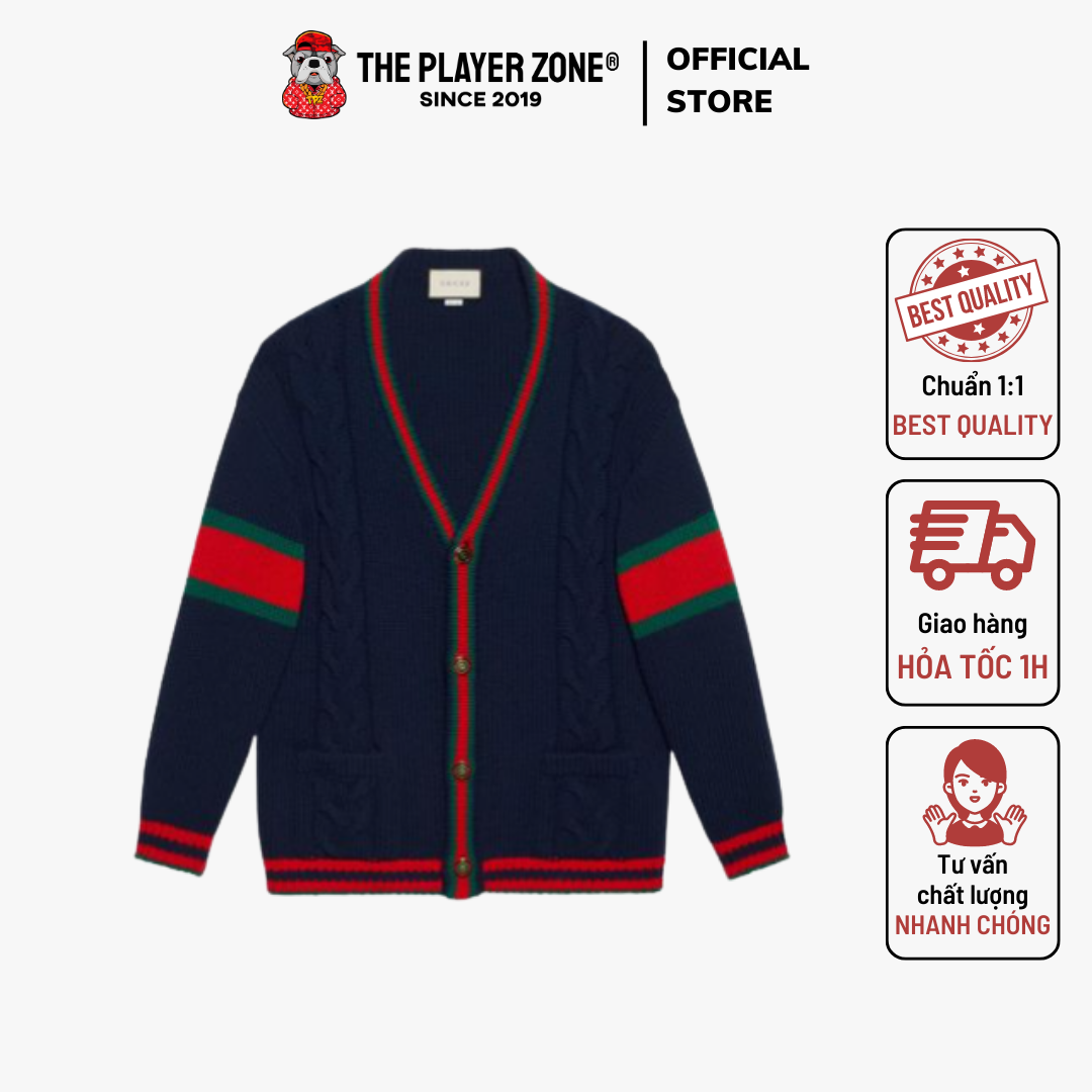o Cardigan Gucci Oversized Cable Knit Navy The Player Zone