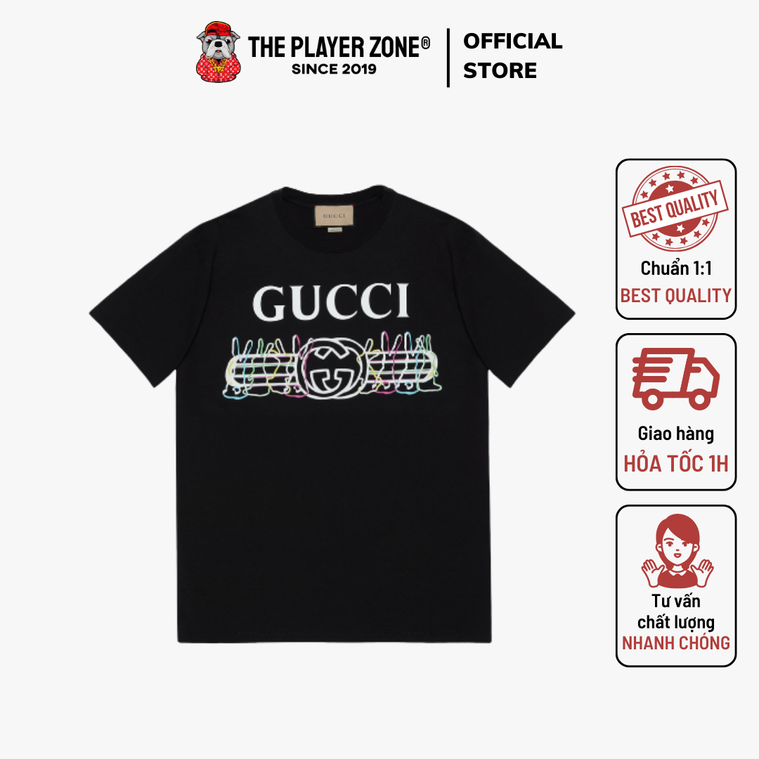 Áo Thun Gucci Logo Bunny Printed Cotton (Black) The Player Zone