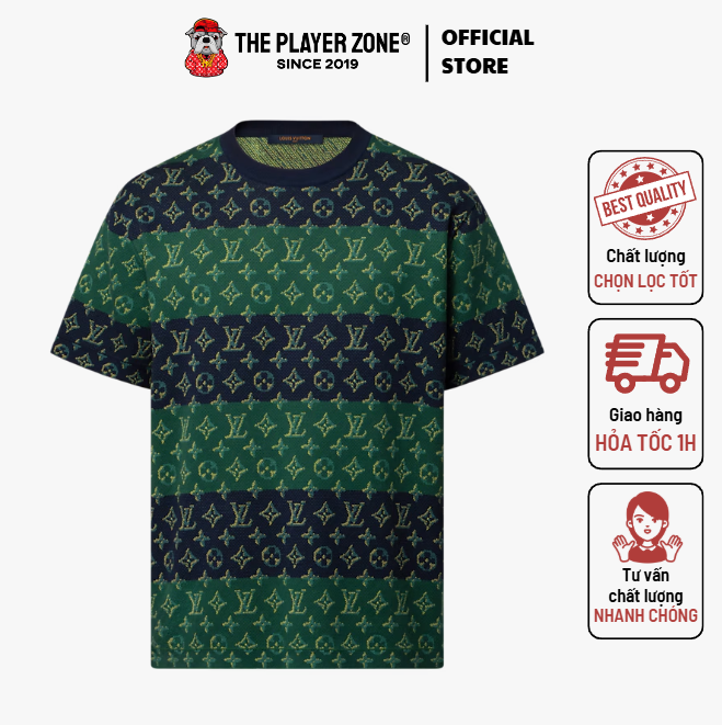 Áo Thun LV Monogram Short-Sleeved Crewneck Len Dệt Kim