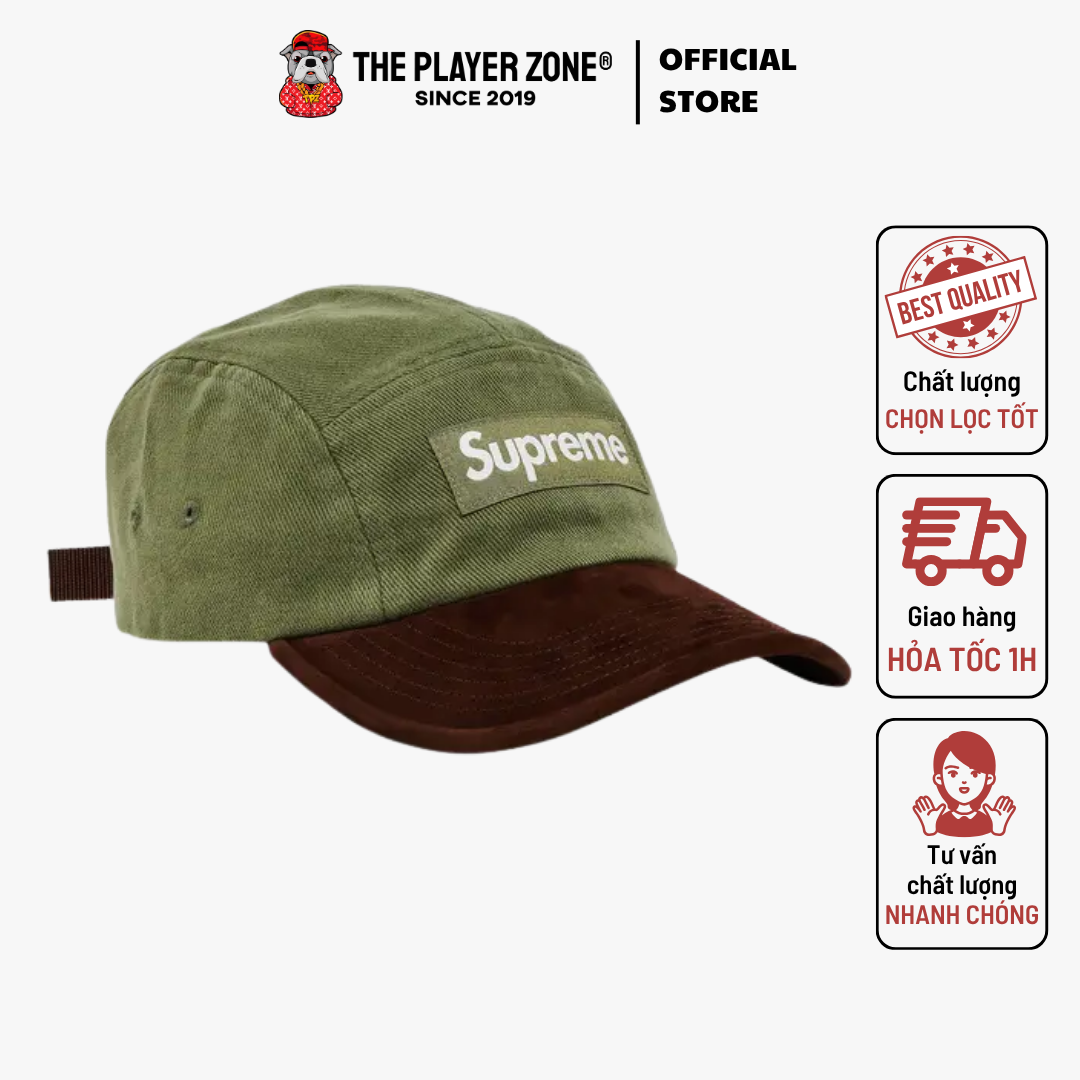 Nón Supreme Suede Visor Camp Cap - Light Olive