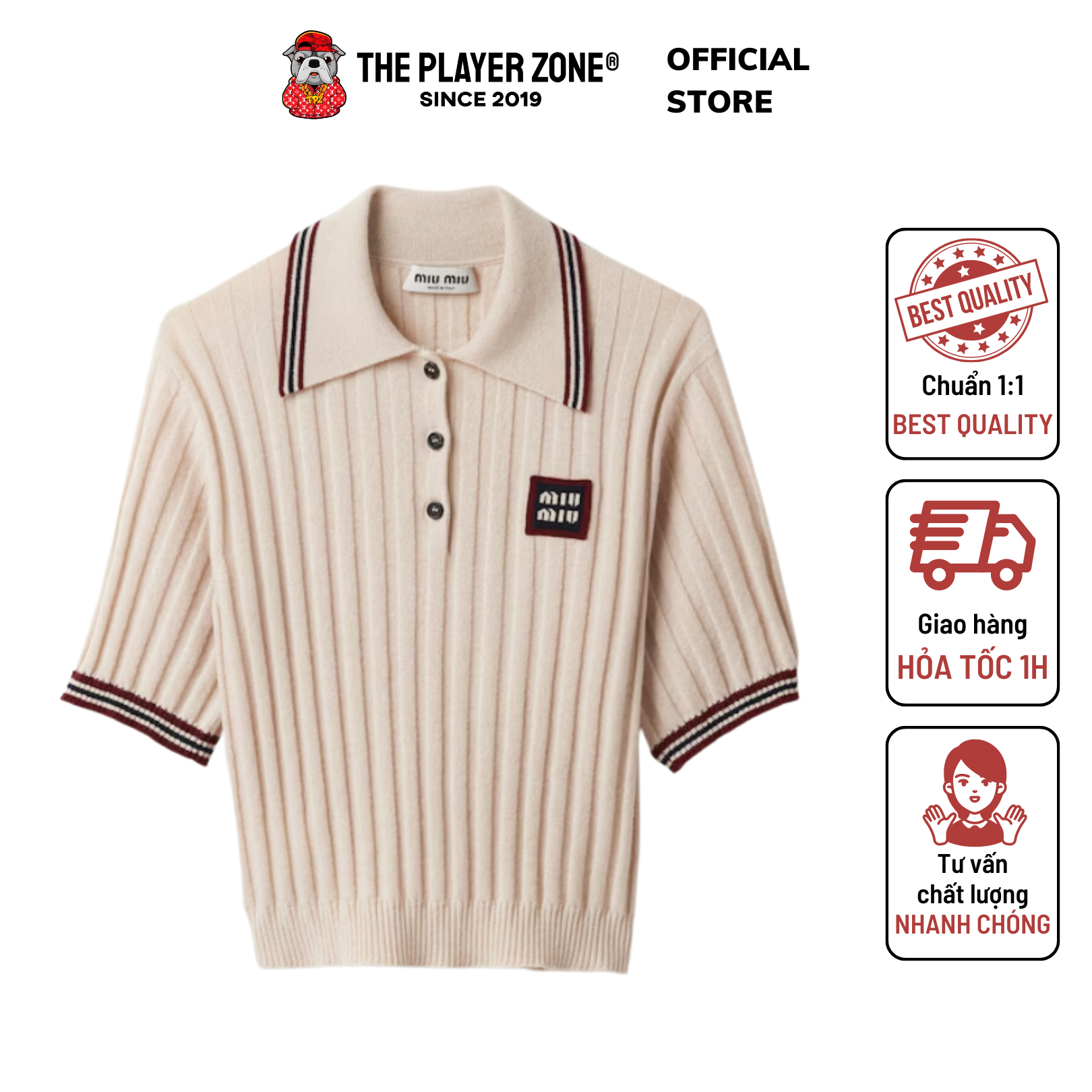 トップス 99AW miumiu knit polo shirt archive Miu Miu Knitted Polo Shirt | Pink | FARFETCH