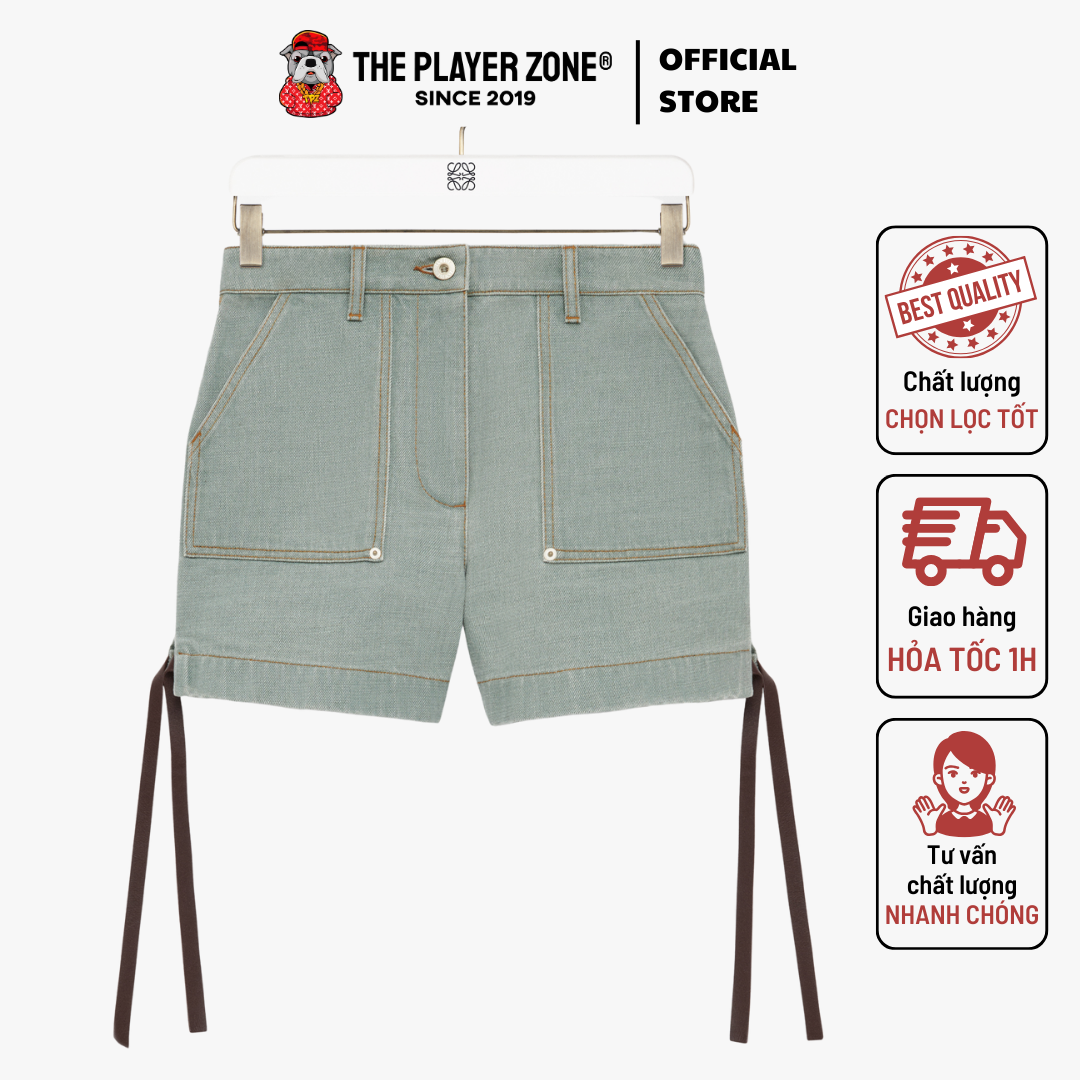 Quần short Loewe Workwear shorts in denim - Green