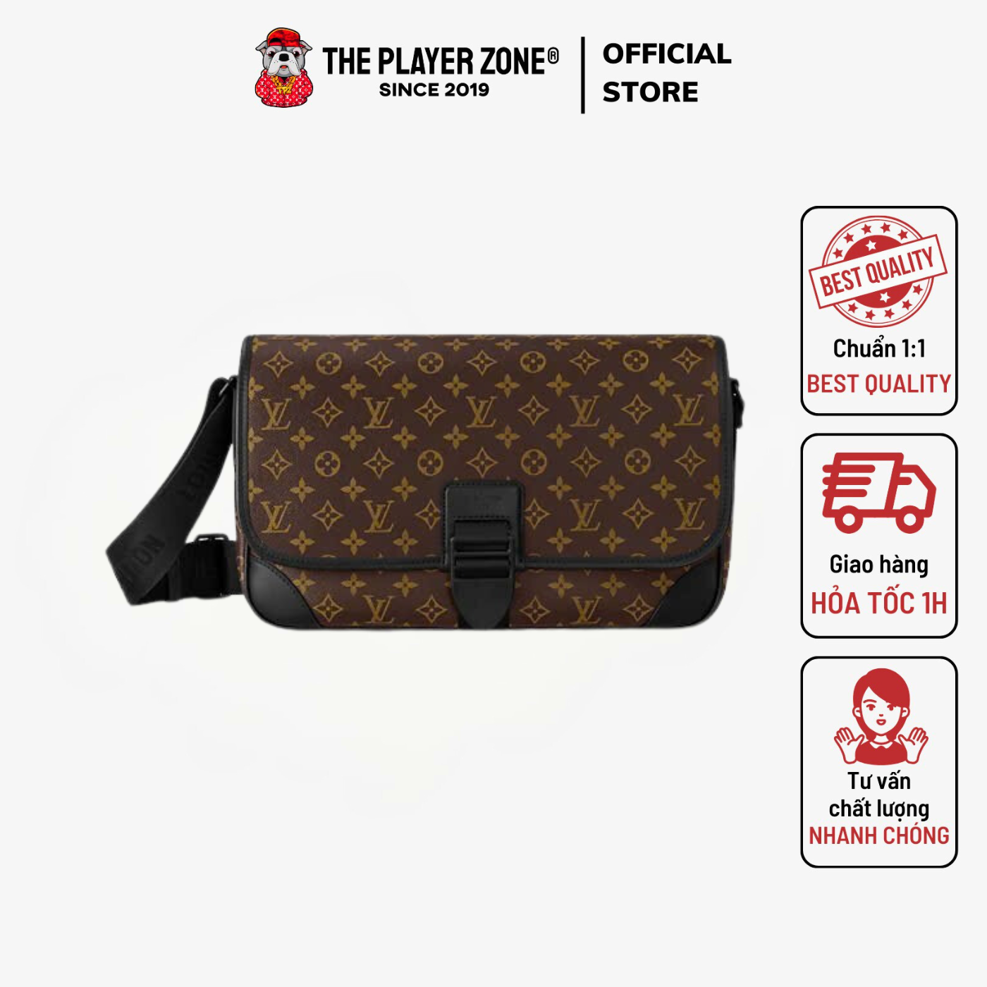 Túi LV Archy Messenger MM Monogram Macassar - Nâu