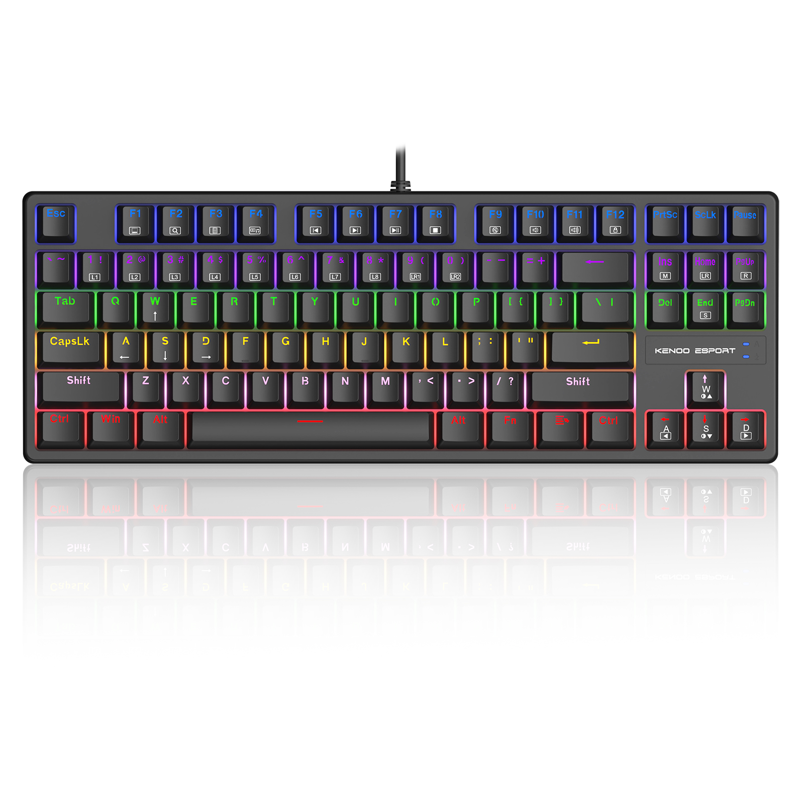 Bàn phím cơ gaming KENOO ESPORT EK87 - Màu đen - Brown switch