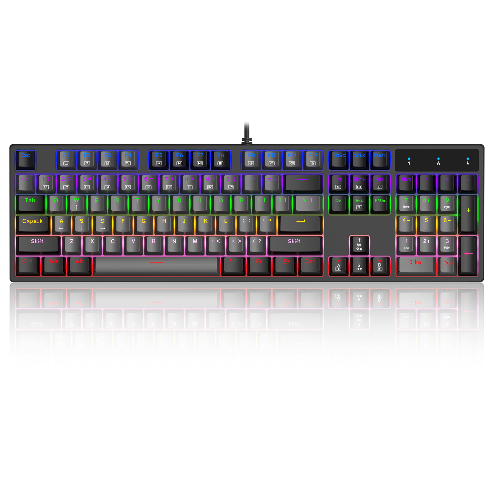 Bàn phím cơ gaming KENOO ESPORT EK104  - Màu đen và xám - Brown switch