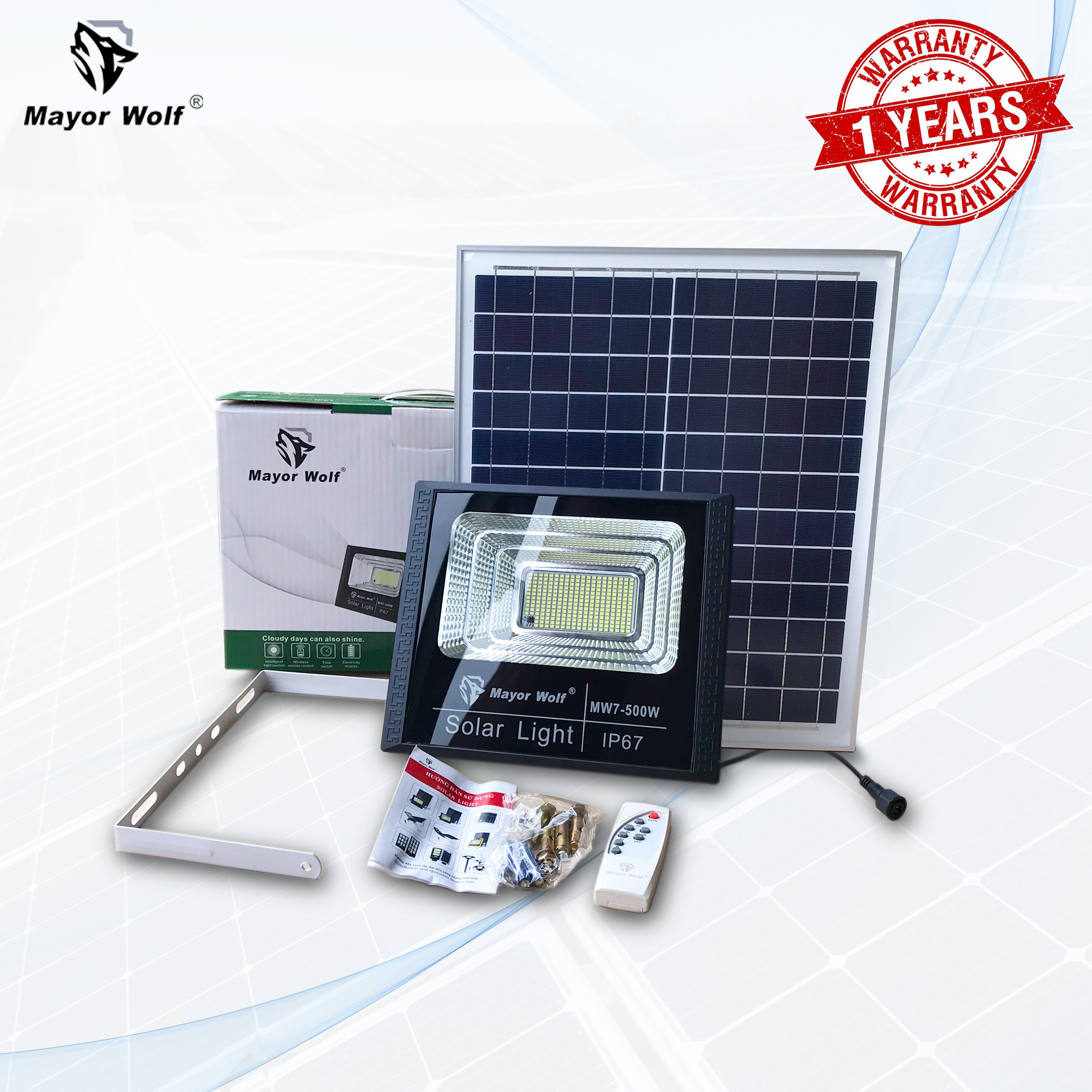 Đèn Năng Lượng Mặt Trời Mayor Wolf 500W - Lựa Chọn Hoàn Hảo Cho Chiếu Sáng Ngoài Trời