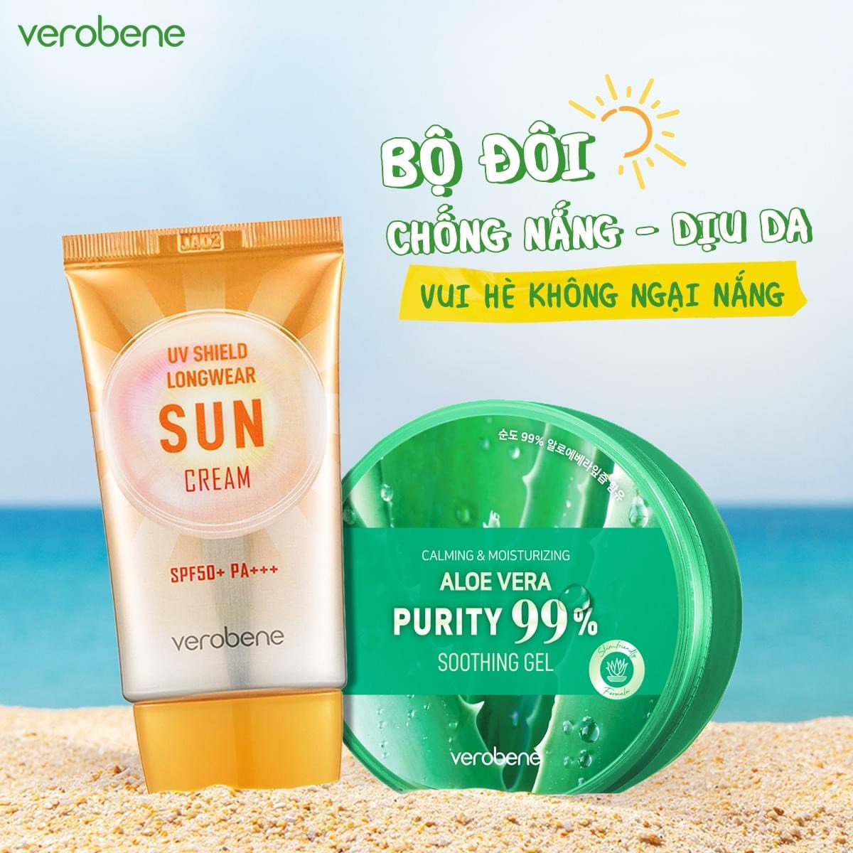Kem Chống Nắng Verobene Sun Cream SPF 50 PA+++ CHÍNH HÃNG Hàn Quốc