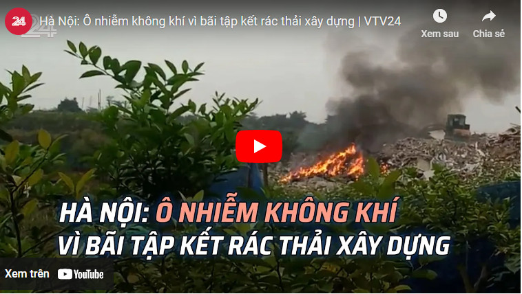 Hà Nội: Ô nhiễm không khí vì bãi tập kết rác thải xây dựng | VTV24