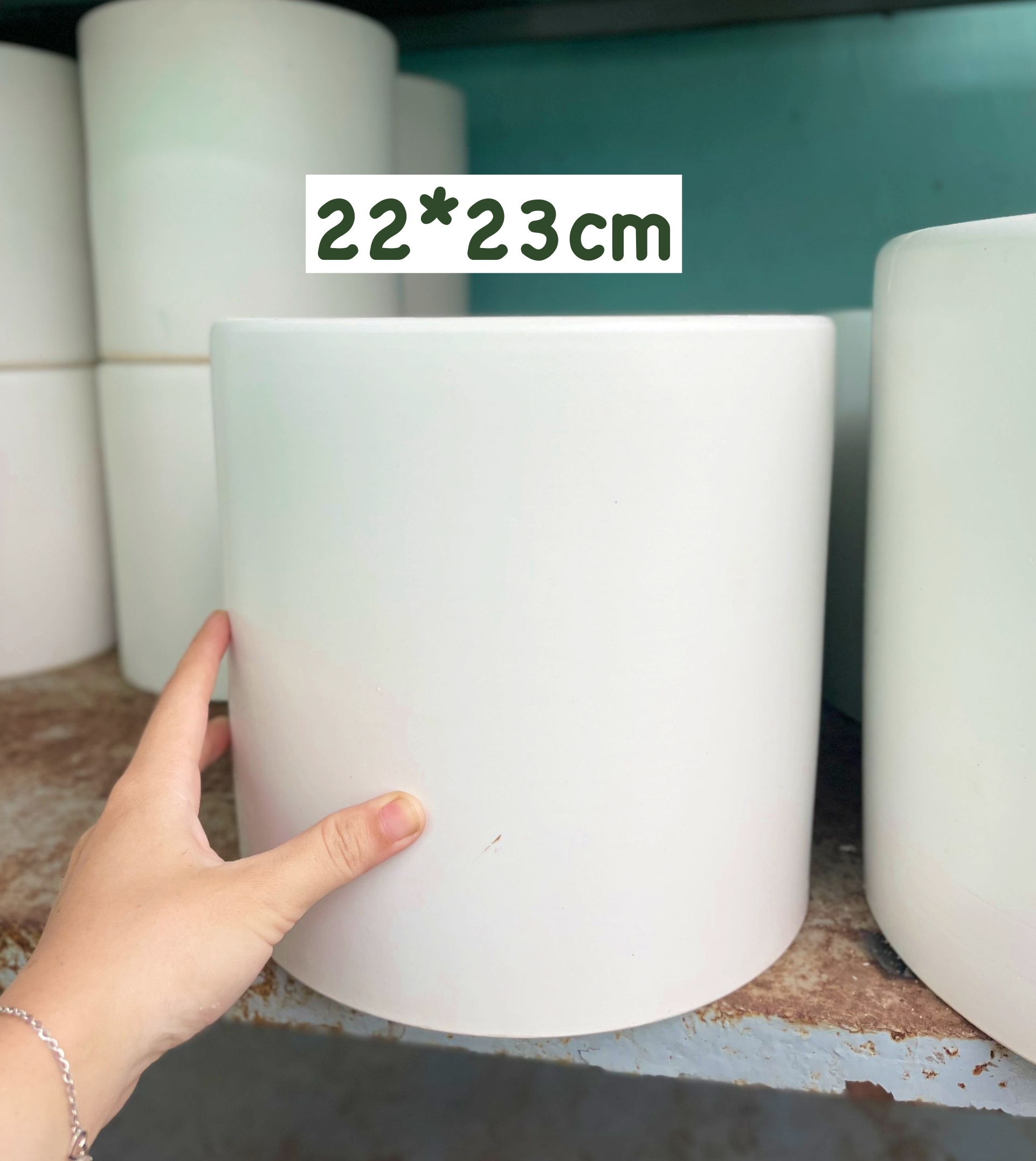 [CHỈ GIAO HOẢ TỐC] CHẬU TRỤ TRÁNG MEN TRẮNG Size 22CM, 26CM (1 chậu), tráng men, chậu cây trong nhà đẹp, Cây Tươi Nguyên