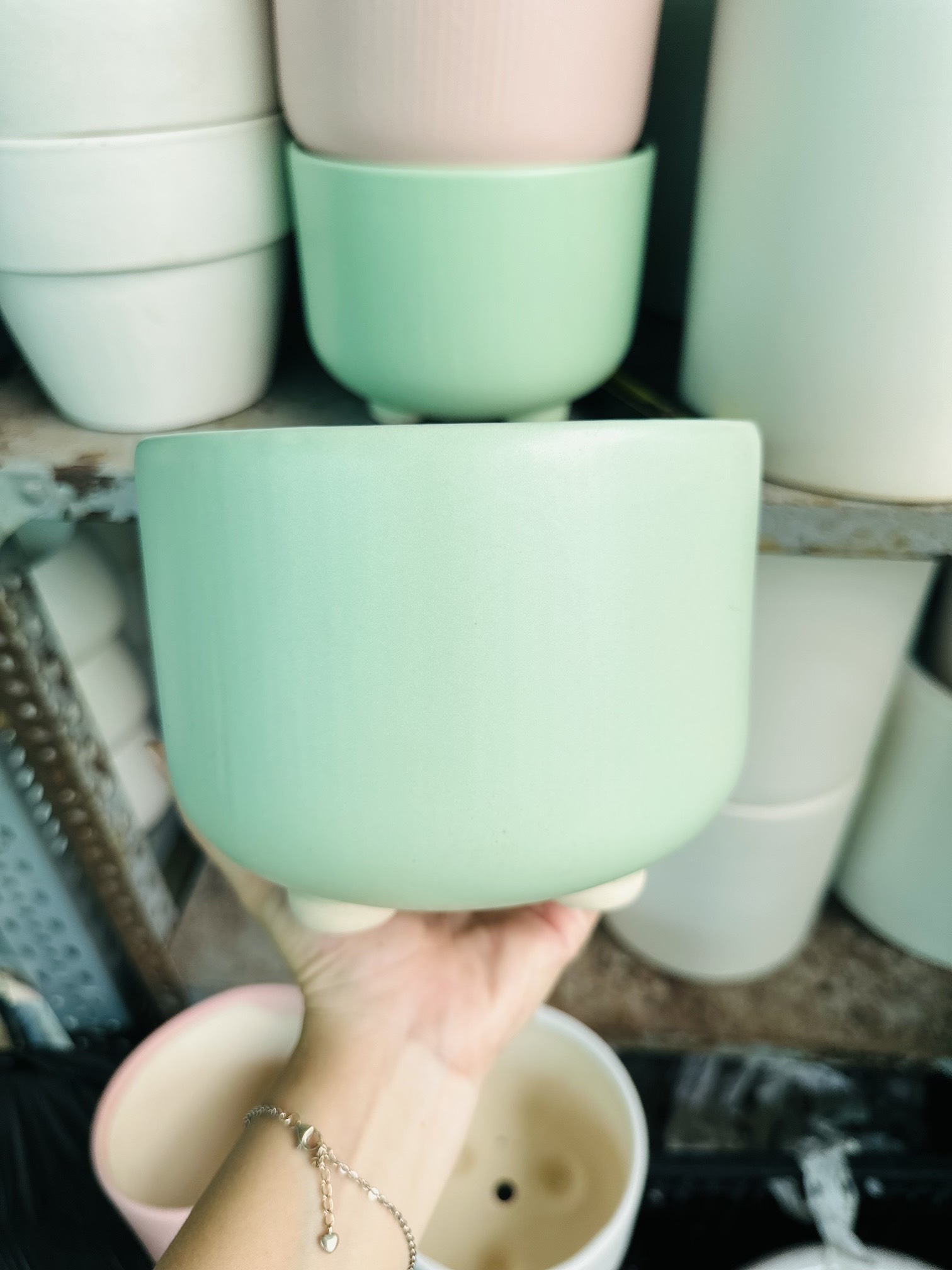 CHẬU KẺ TĂM 3 CHÂN (17*13cm) (1 chậu), tráng men, chậu cây trong nhà, trang trí decocr nhà đẹp Cây Tươi Nguyên CTN1545