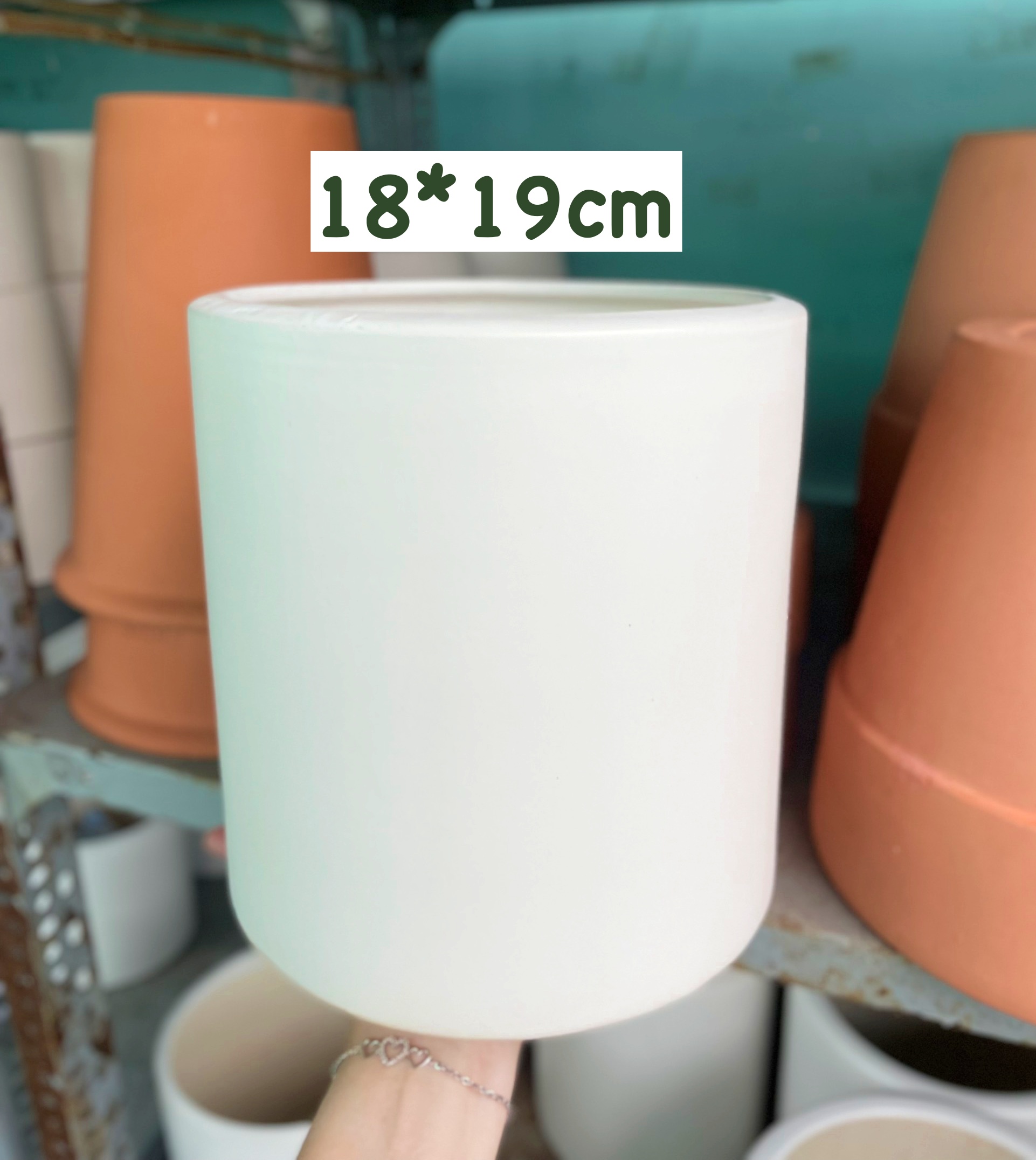 CHẬU TRỤ TRÁNG MEN TRẮNG Size 11CM, 15CM, 18CM (1 chậu), tráng men, chậu cây trong nhà, bền đẹp, Cây Tươi Nguyên CTN1458