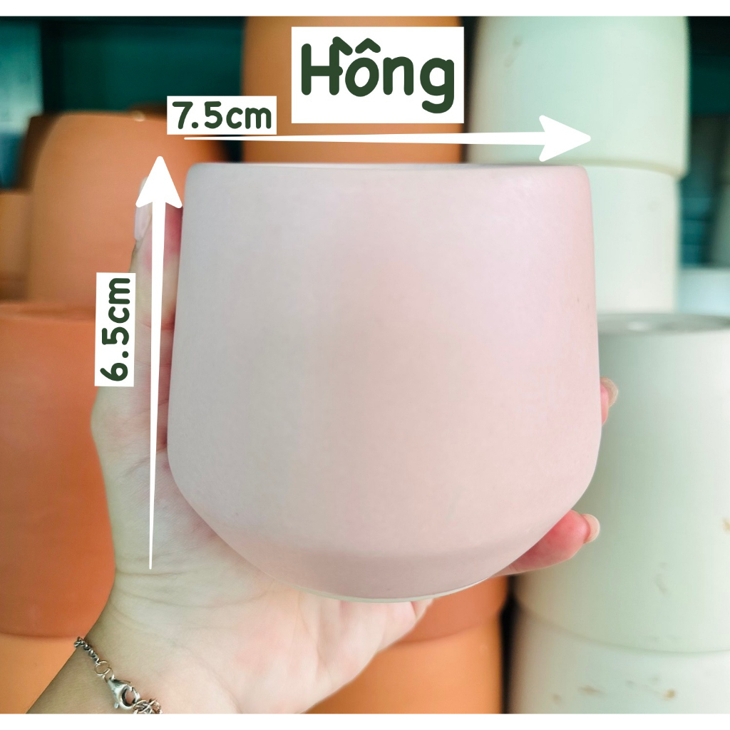 CHẬU KIM CƯƠNG TRÁNG MEN (7.5*6.5cm) (1 chậu), tráng men, chậu cây cảnh mini, sen đá, xương rồng Cây Tươi Nguyên CTN0980