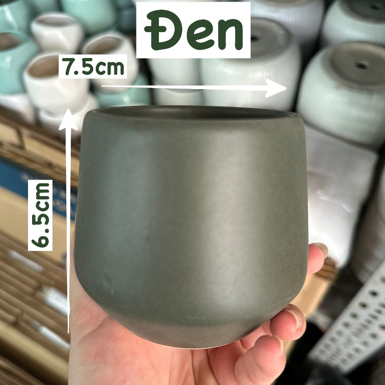 CHẬU KIM CƯƠNG TRÁNG MEN (7.5*6.5cm) (1 chậu), tráng men, chậu cây cảnh mini, sen đá, xương rồng Cây Tươi Nguyên CTN0980
