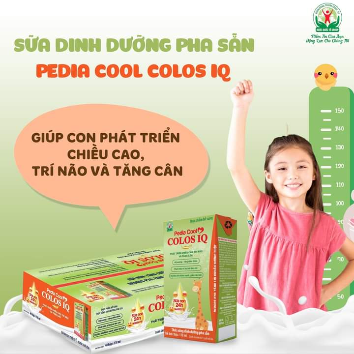 SỮA DINH DƯỠNG PHA SẴN PEDIA COOL COLOS IQ - GIÚP CON PHÁT TRIỂN CHIỀU CAO, TRÍ NÃO VÀ TĂNG CÂN.