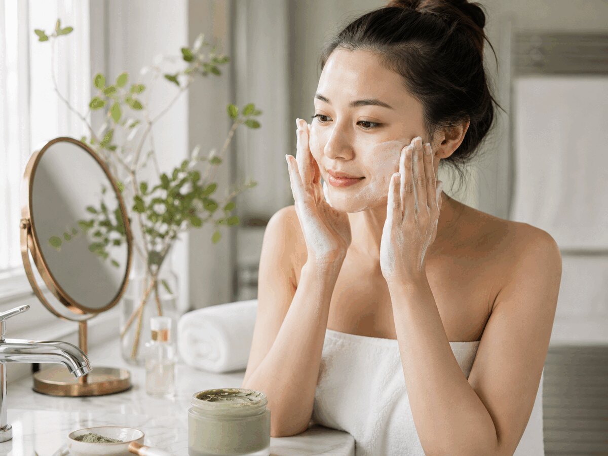 Làm sạch da trước khi đắp mặt nạ đất sét