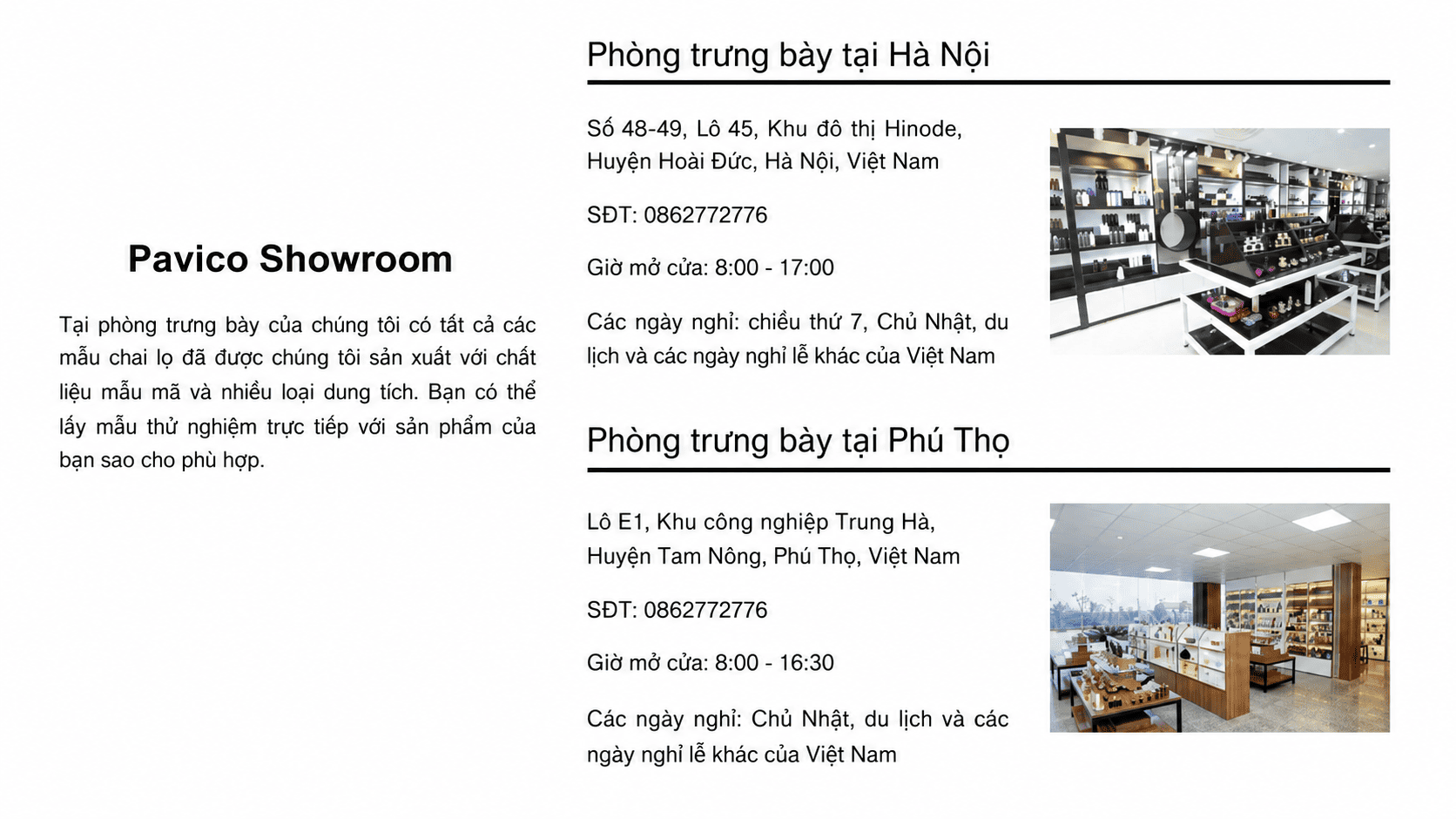 showroom của pavico