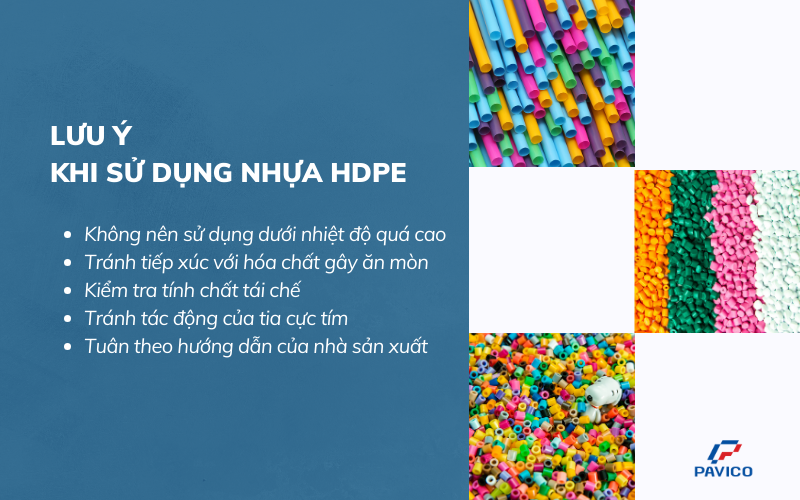 Lưu ý khi sử dụng nhựa HDPE