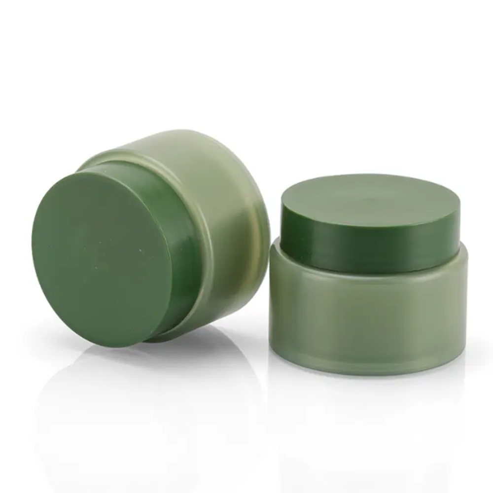 Hũ nhựa PP màu xanh rêu bao bì mỹ phẩm